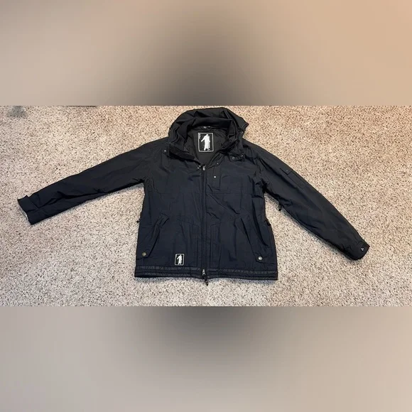 Section Vintage MFM Snowboard Coat Jacket With Hood Rare Black XL - Picture 2 of 16